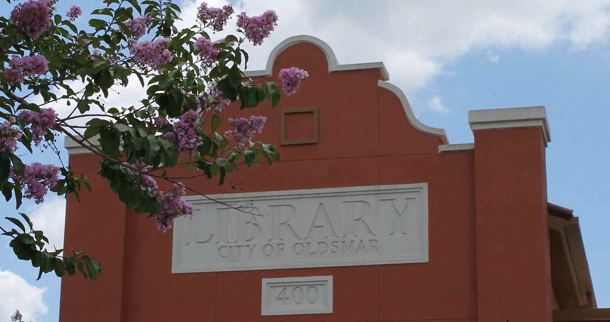 library sign on exterior